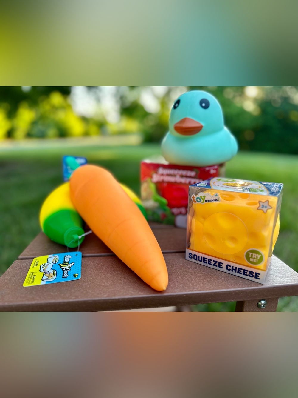 SET of 5 New Toymendous Viral Squishies Cheese Duck Strawberry Banana Carrot
